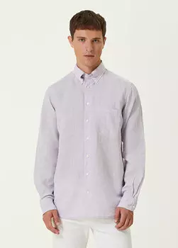 Светло-фиолетовая льняная рубашка Eton