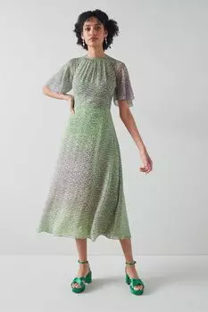 Светло-фиолетовое платье миди Royal Ascot LKB Elowen с анималистическим принтом LK Bennett, фиолетовый