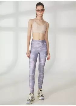 Светло-фиолетовые женские длинные леггинсы Reebok