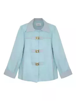 Светло-голубая куртка с кожаной отделкой Isolda, синий