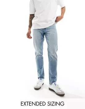 Светло-голубые эластичные зауженные джинсы ASOS DESIGN