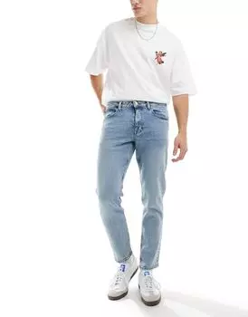 Светло-голубые эластичные зауженные джинсы ASOS design
