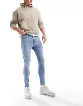 Светло-голубые джинсы с эффектом стрейч ASOS