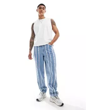 Светло-голубые мешковатые джинсы с потертостями ASOS DESIGN
