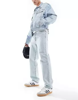 Светло-голубые прямые джинсы ASOS DESIGN