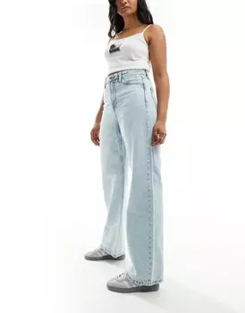 Светло-голубые свободные джинсы прямого кроя River Island