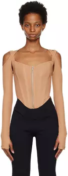 Светло-коричневая футболка с длинным рукавом с петлей Dion Lee