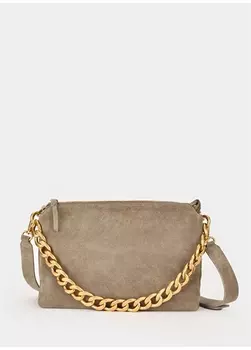 Светло-коричневая кожаная женская сумка на молнии Les Visionnaires