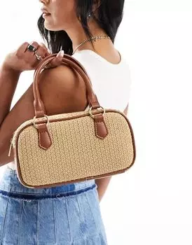 Светло-коричневая соломенная сумка для боулинга ASOS