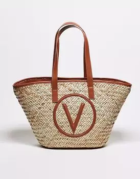 Светло-коричневая соломенная сумка-тоут Valentino Samuela Valentino Bags