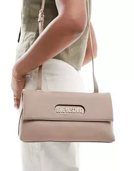 Светло-коричневая сумка через плечо Love Moschino