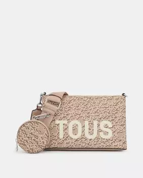 Светло-коричневая сумка через плечо с принтом и молнией Tous, светло-коричневый