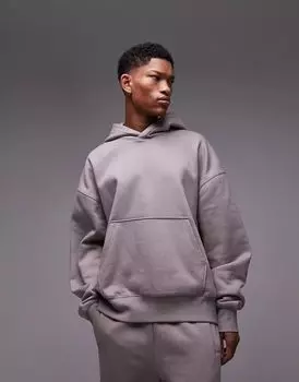 Светло-коричневая толстовка на молнии премиум-класса Topman
