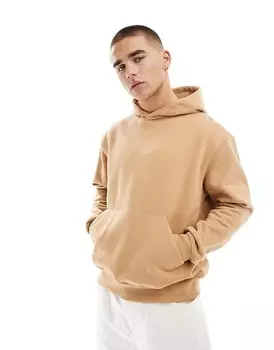 Светло-коричневая толстовка оверсайз ASOS DESIGN плотностью 400 г/м