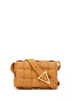Светло-коричневая женская кожаная сумка Bottega Veneta