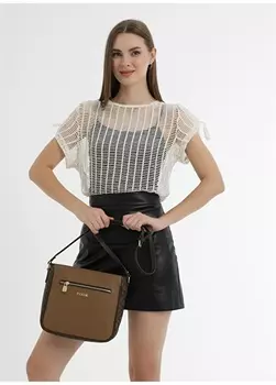 Светло-коричневая женская сумка через плечо Fossil