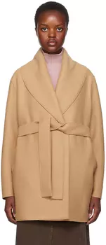 Светло-коричневое пальто с поясом Harris Wharf London