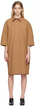 Светло-коричневое платье-миди Albion Studio Nicholson