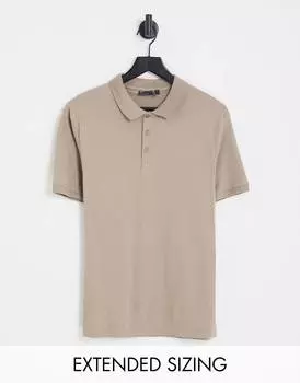 Светло-коричневое поло из джерси ASOS DESIGN
