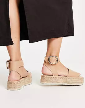 Светло-коричневые эспадрильи с овальной пряжкой ASOS DESIGN Jinny