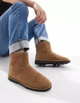 Светло-коричневые ботинки из искусственной замши ASOS DESIGN