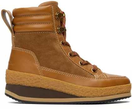 Светло-коричневые ботинки на танкетке See by Chlo