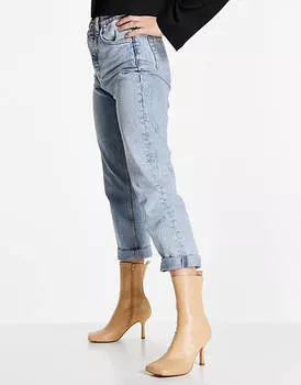 Светло-коричневые ботинки-носки на квадратном каблуке ASOS DESIGN Roma