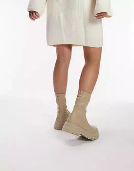 Светло-коричневые ботинки с массивными носками Topshop Kasper