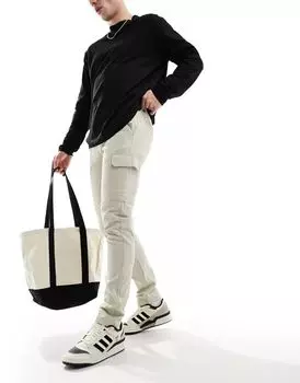 Светло-коричневые брюки-карго скинни ASOS