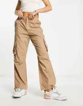 Светло-коричневые брюки прямого кроя New Look