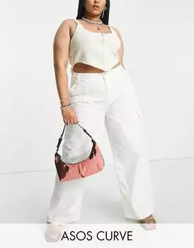 Светло-коричневые брюки свободного кроя ASOS DESIGN Curve