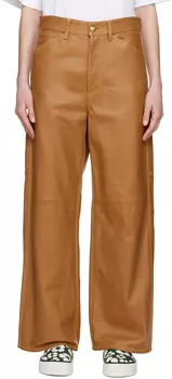 Светло-коричневые кожаные брюки Carhartt WIP Edition Marni