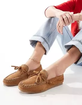 Светло-коричневые кожаные туфли-лодочки ASOS DESIGN – Merit