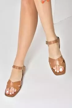 Светло-коричневые повседневные женские сандалии из натуральной кожи с перекрестными ремешками Fox Shoes, коричневый
