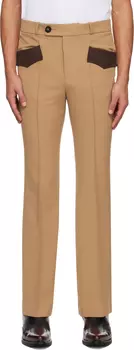 Светло-коричневые расклешенные брюки Ernest W. Baker