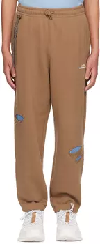 Светло-коричневые рваные домашние брюки Li-Ning