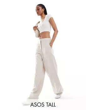 Светло-коричневые широкие брюки для папы ASOS DESIGN Tall