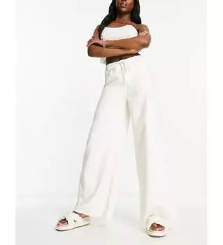 Светло-коричневые широкие джинсы без застежки ASOS DESIGN