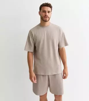 Светло-коричневые шорты из фактурного трикотажа на кулиске New Look, бордовый