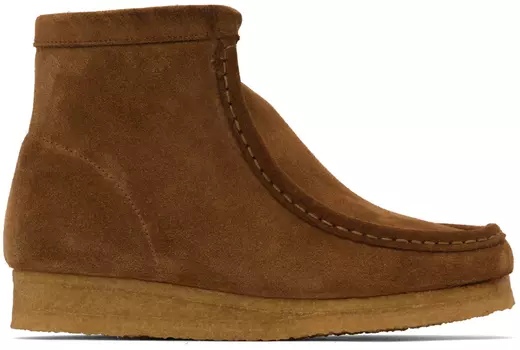 Светло-коричневые высокие ботинки Clarks Originals Wallabee