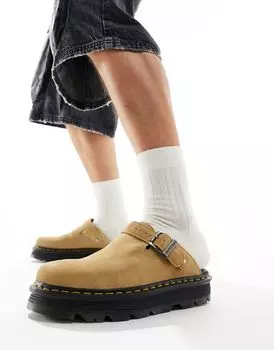 Светло-коричневые замшевые туфли Dr Martens ZebZag