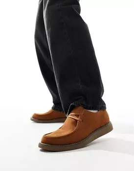 Светло-коричневые замшевые туфли на шнуровке с контурной строчкой Truffle Collection