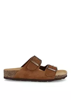 Светло-коричневые женские кожаные тапочки Pi Natura