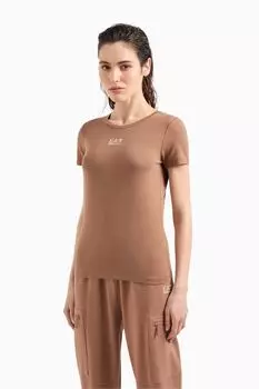 Светло-Коричневые женские туфли emporio Armani с футболкой с логотипом Ea7, коричневый