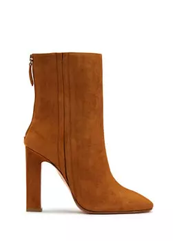 Светло-коричневые женские замшевые ботинки Aquazzura