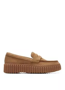 Светло-коричневые женские замшевые лоферы 26171956 Clarks, загар