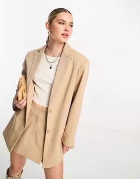 Светло-коричневый блейзер ASOS DESIGN Dad Coord