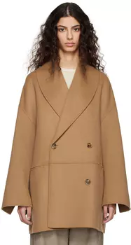 Светло-коричневый двубортный жакет Totme