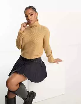 Светло-коричневый джемпер с высоким воротником Wednesday's Girl