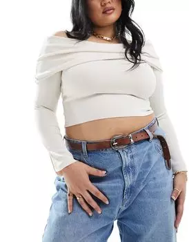 Светло-коричневый джинсовый ремень на талию и бедра в западном стиле ASOS DESIGN Curve